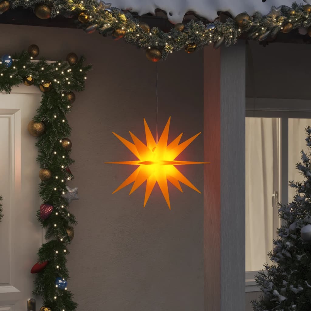 vidaXL Weihnachtsstern mit LED Faltbar Gelb 43 cm