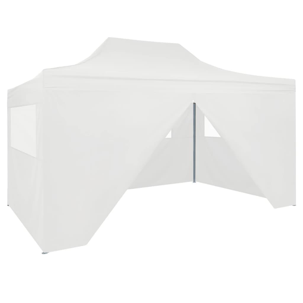 vidaXL Faltbares Partyzelt mit 4 Seitenwänden 3 x 4,5 m Weiß