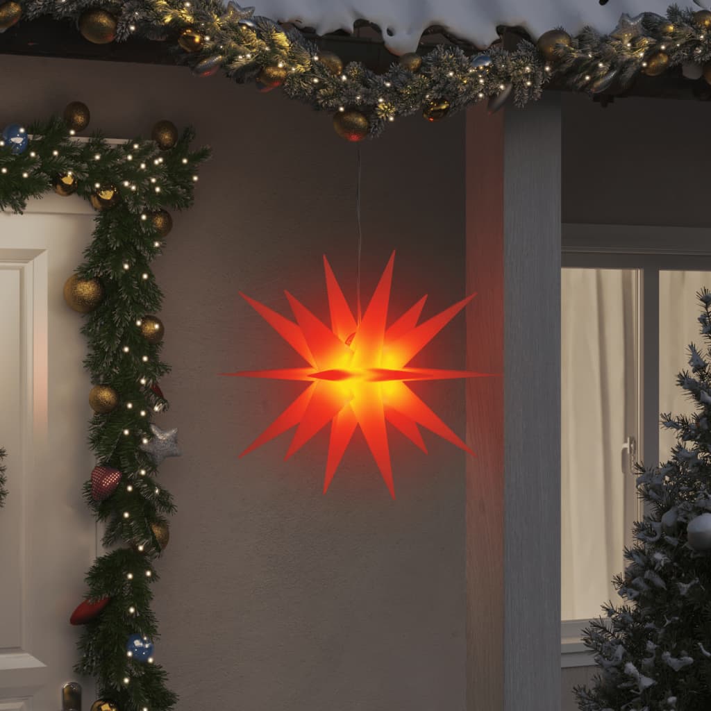 vidaXL Weihnachtsstern mit LED Faltbar Rot 57 cm